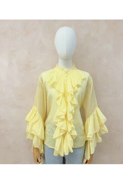 Boho Ruffle Blouse – Yellow