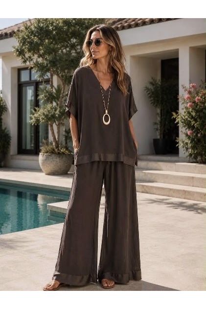 Ensemble Satin Touch Chocoladebruin