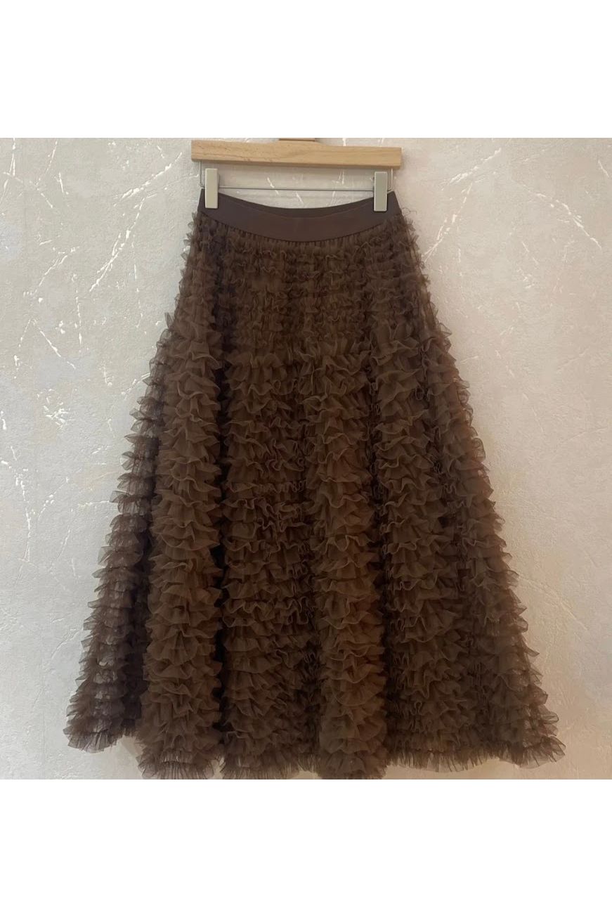 Midnight Ruffle Skirt Bruin