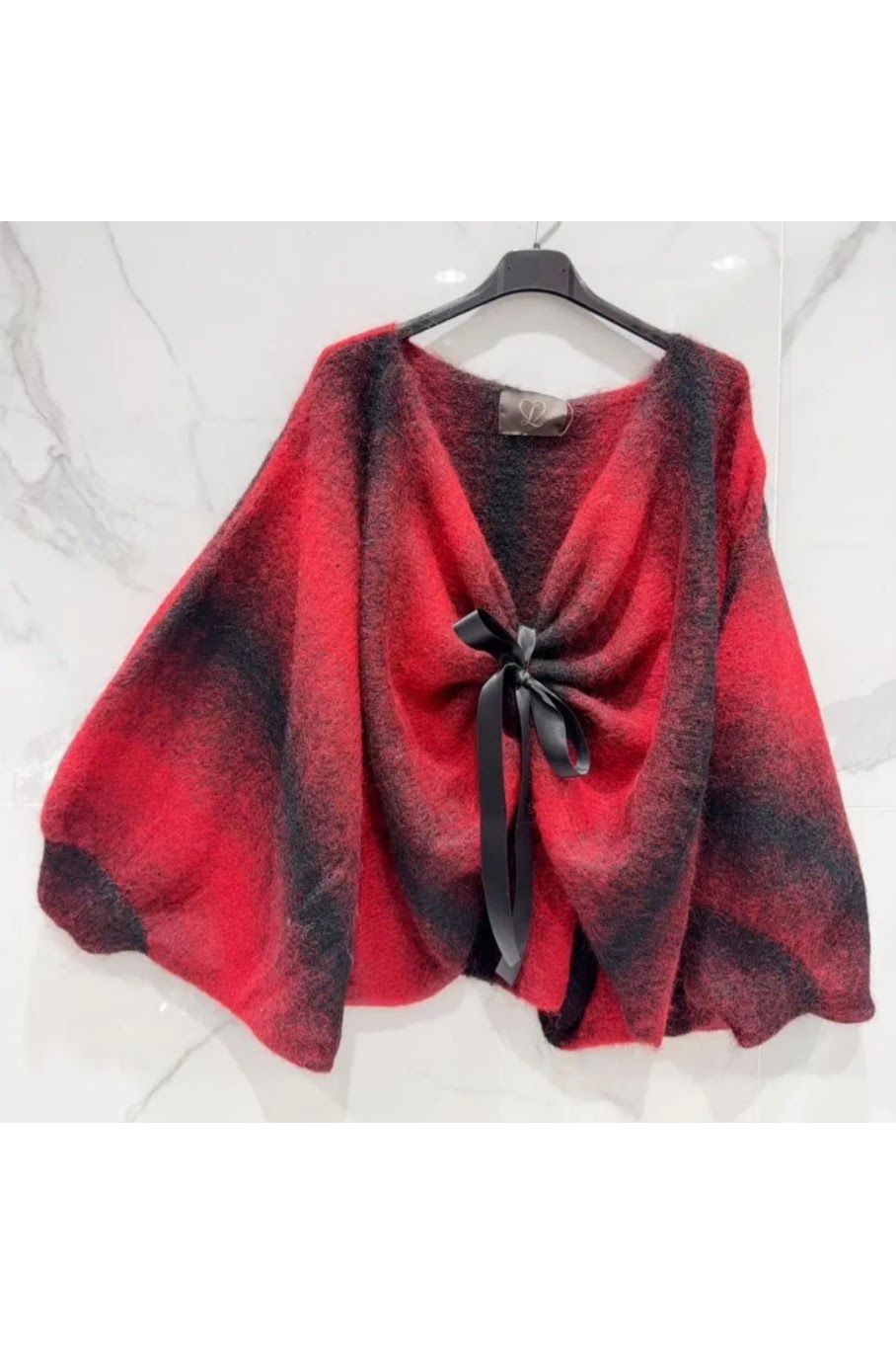 Bow & Drap Knit Bordeaux Red