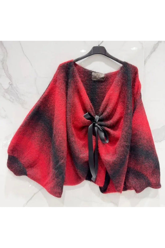 Bow & Drap Knit Bordeaux Red