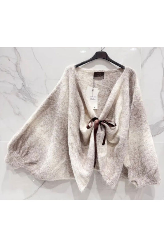Bow & Drap Knit Beige