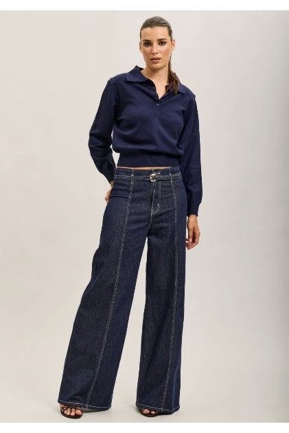 Wide Leg Jeans met Ceintuur