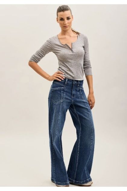 Wide Leg Jeans met Statement Naden