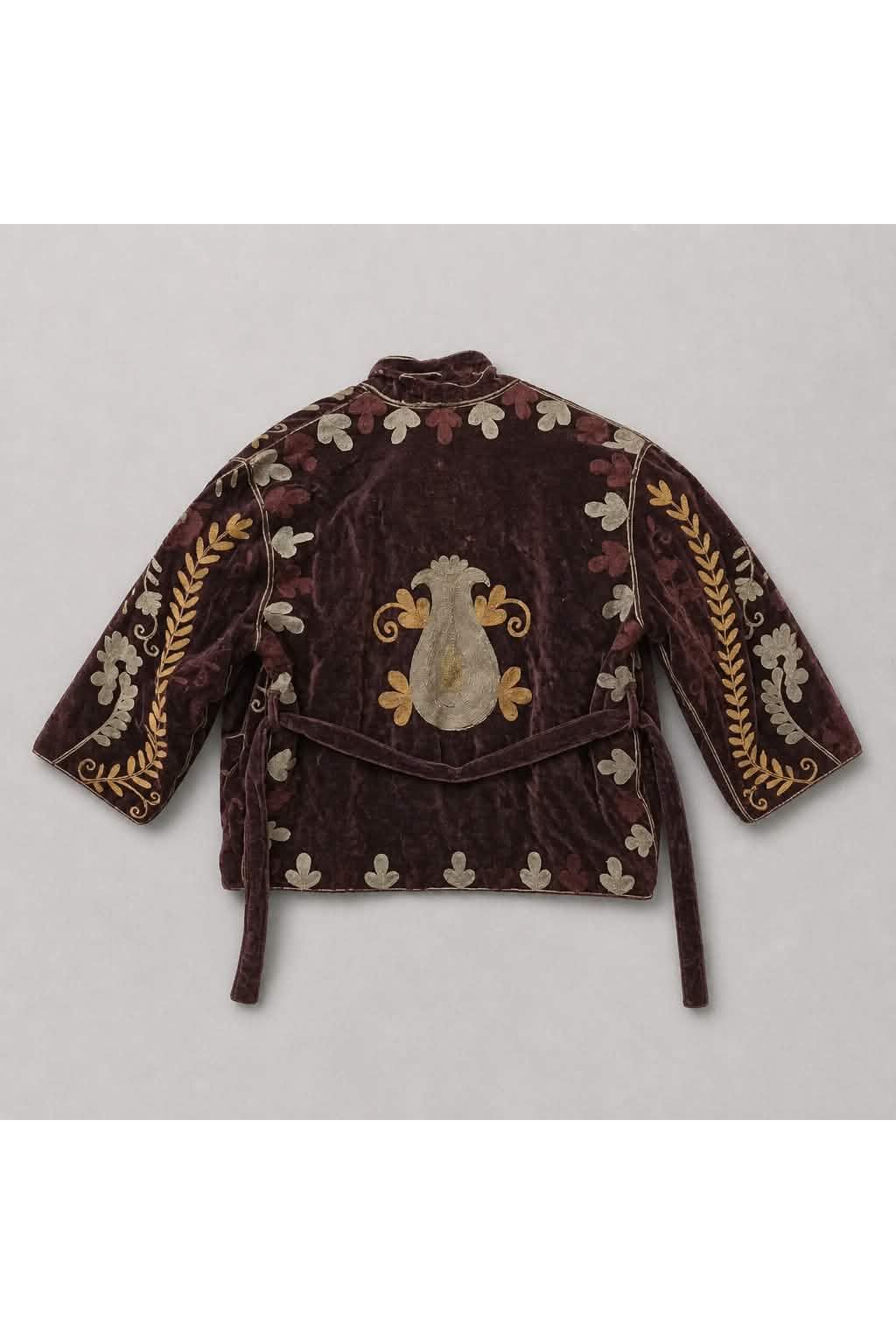 Boho Velvet Statement Jacket Aubergine