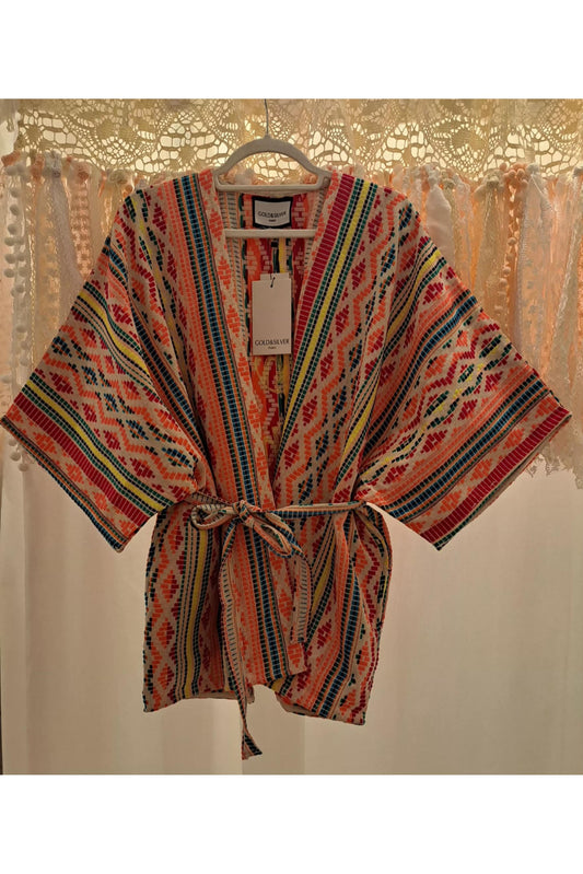 Korte Kimono - fluo print