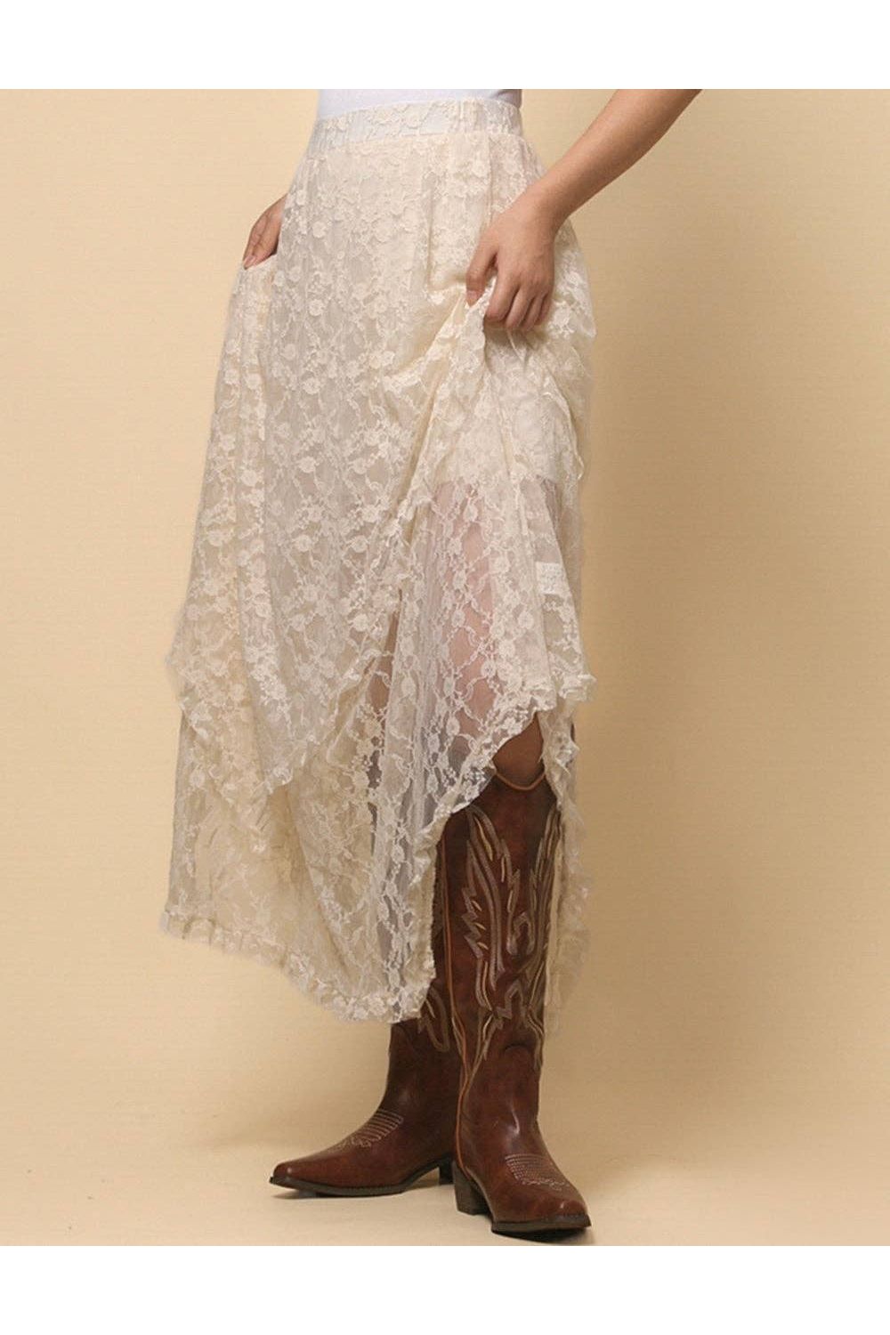 Bohemian Lace Midi Skirt