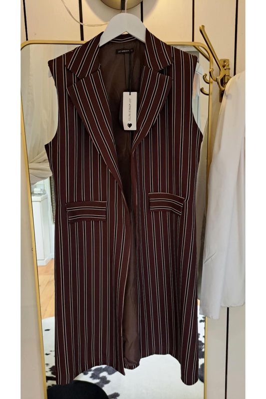 Mouwloze gilet chocoladebruin