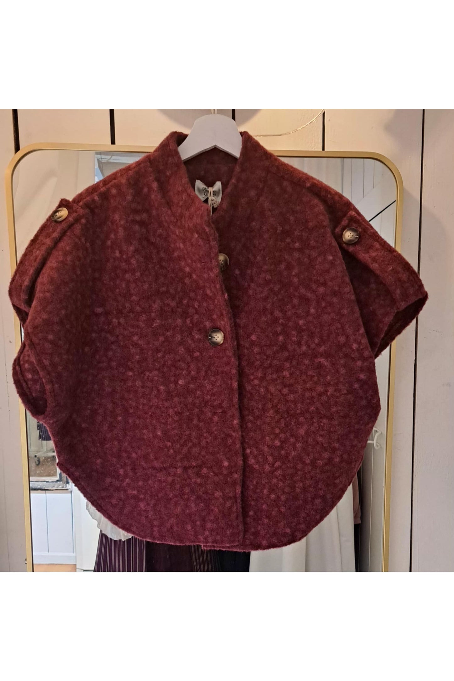 Jasje in gewassen wol bordeaux