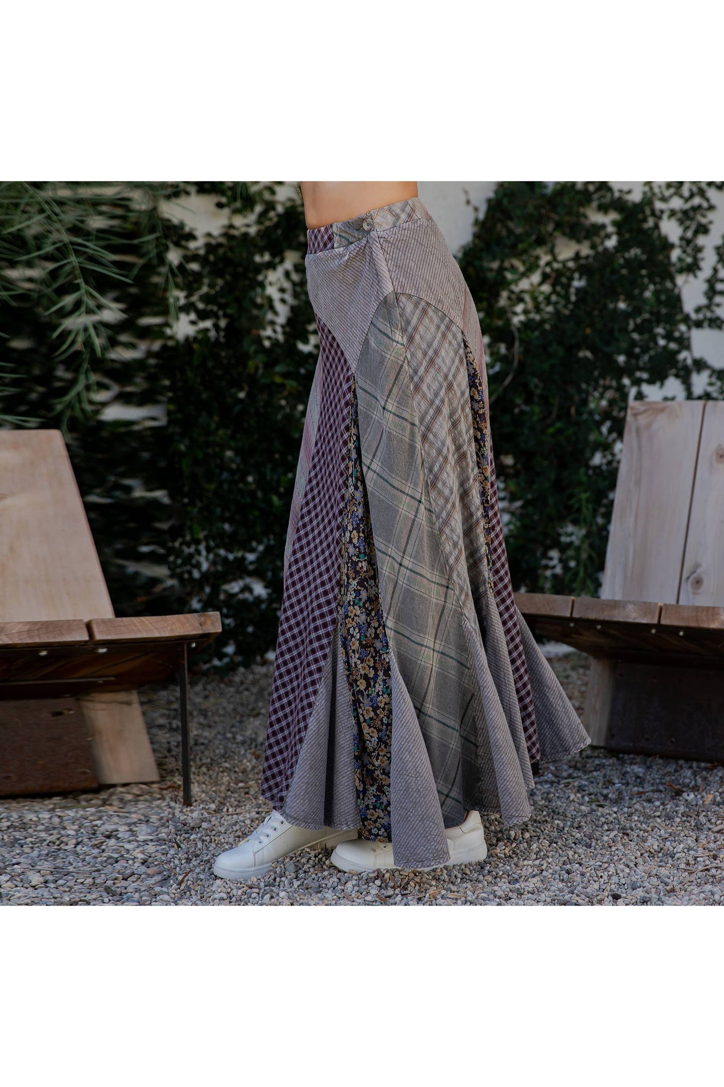 Patchwork Maxi Skirt – Boho Chic