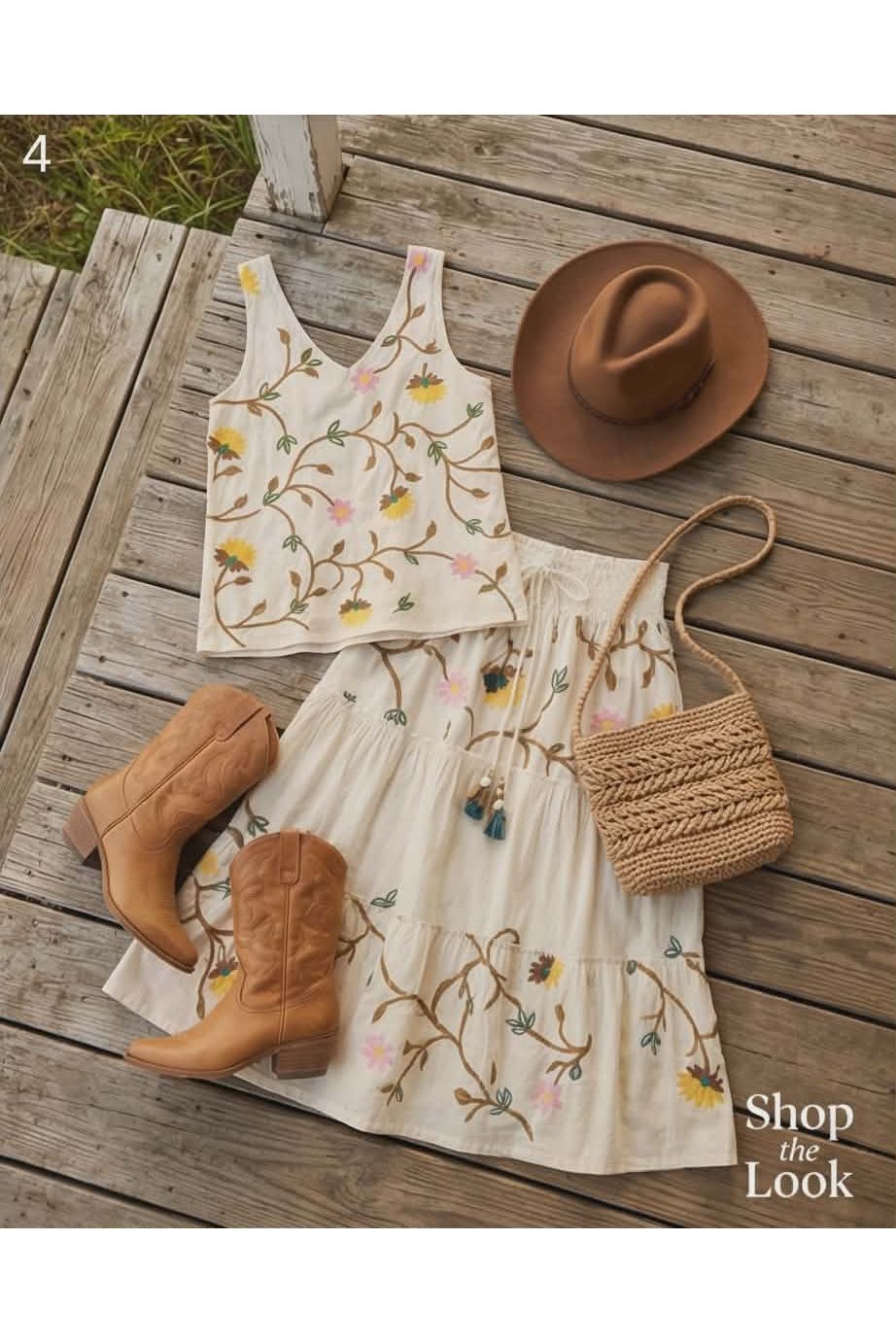 Boho top geborduurd
