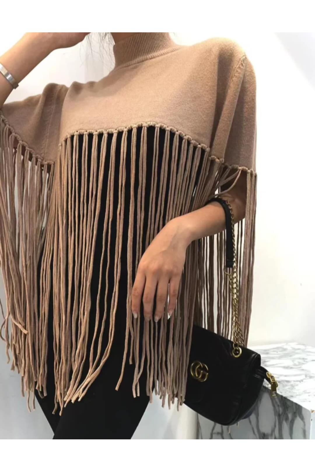 Poncho Pull Beige