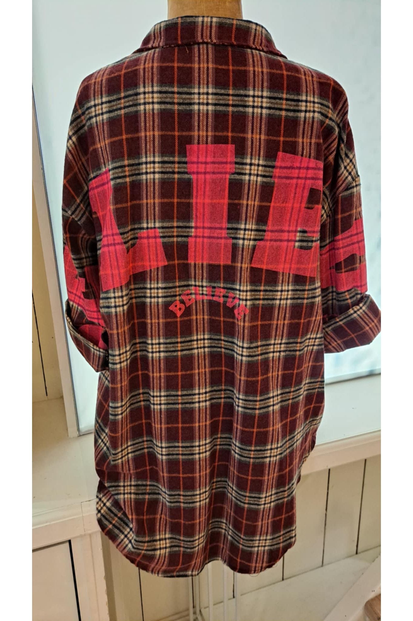 Flanellen hemd Believe burgundy