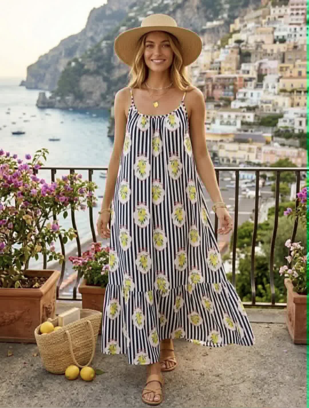 Maxi Jurk Lemon Breeze Marineblauw