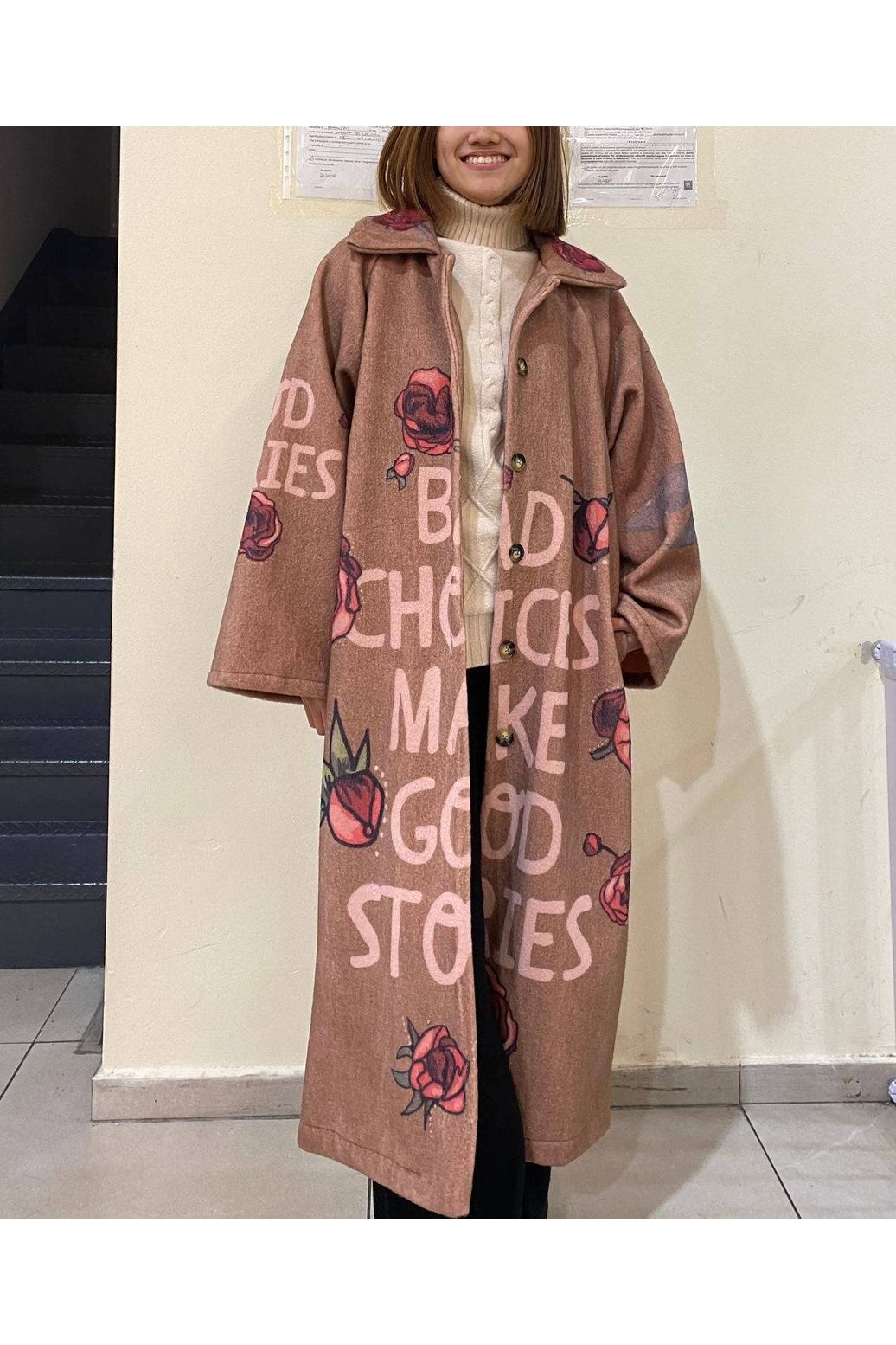 Bedrukte Jas Met Tekst