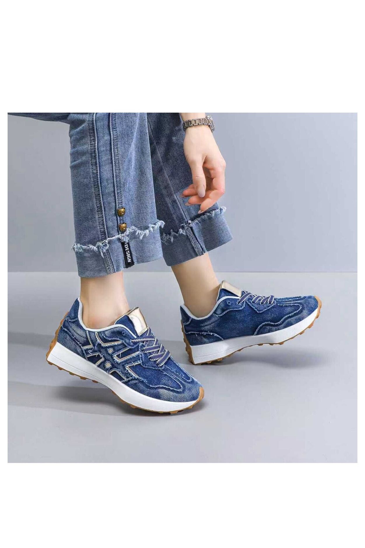 Sneaker donkerblauw denim