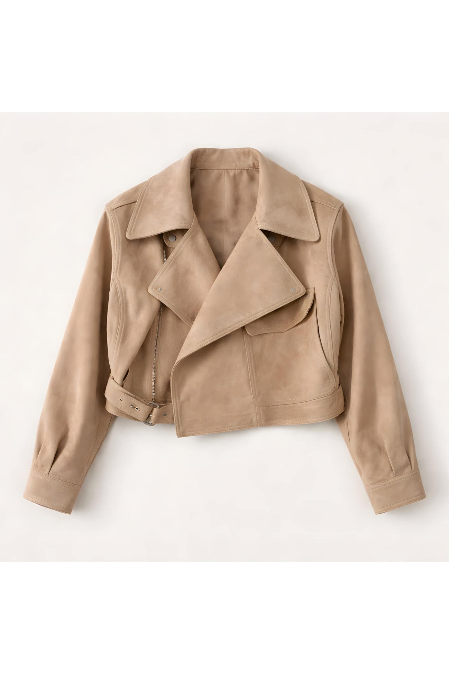 Kort suédine jasje – beige