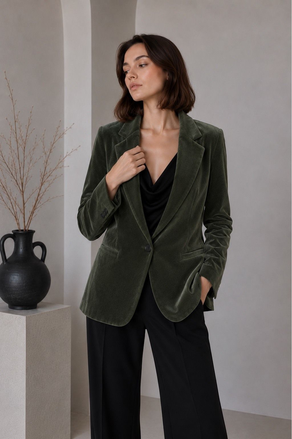 Velvet Blazer Groen