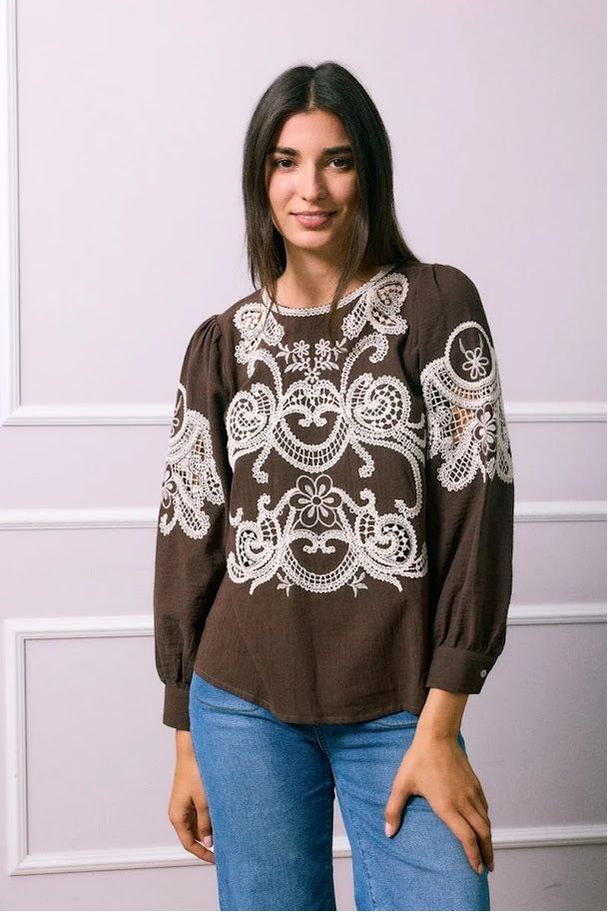 Chocolate Lace Blouse