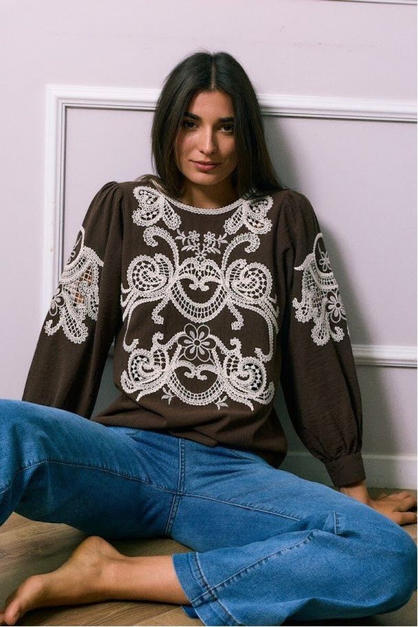 Chocolate Lace Blouse