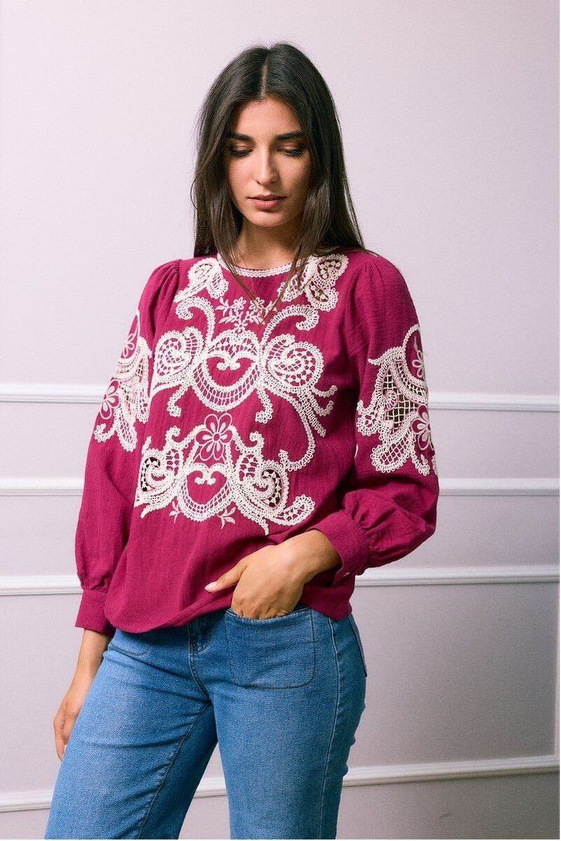 Plum Lace Blouse