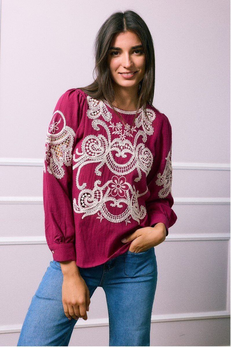 Plum Lace Blouse