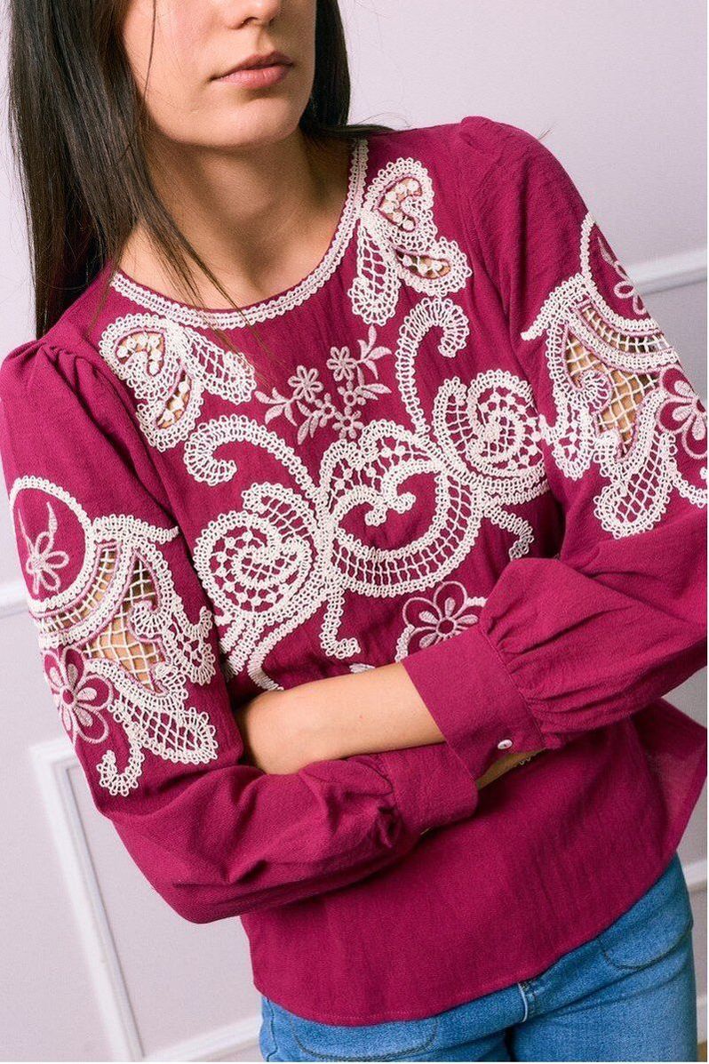 Plum Lace Blouse