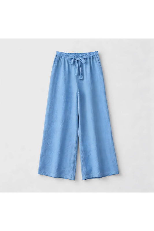 Linnen broek met striklint Blauw