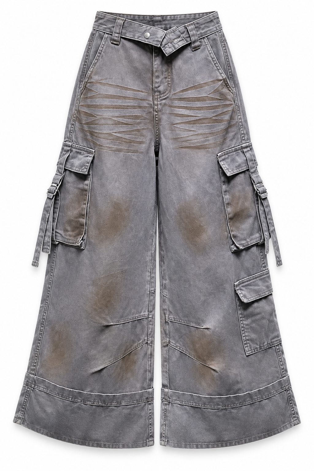 Vintage Oversized Cargo Broek Grijs