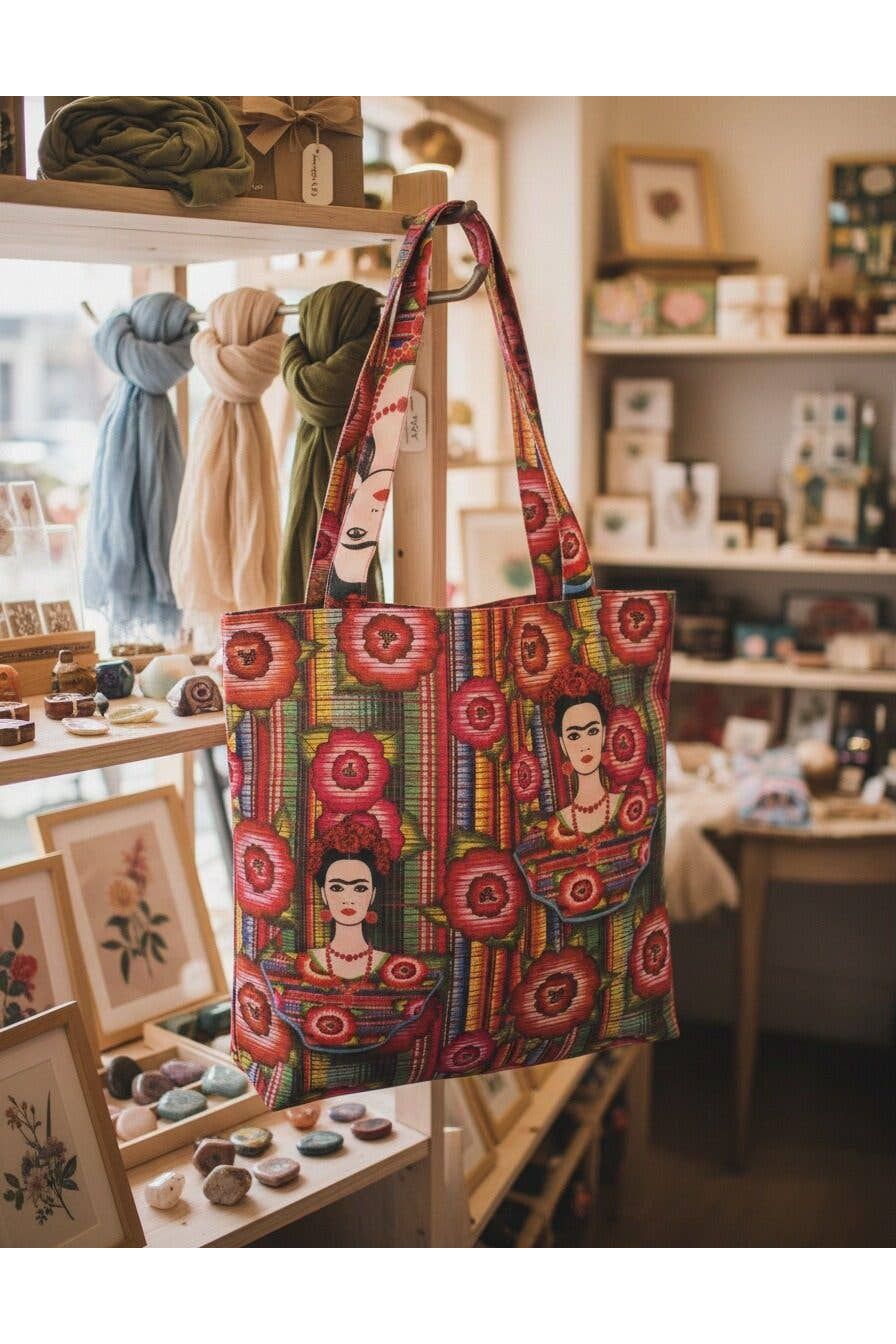 Boho Vintage-geïnspireerde Rood-Multi Frida Luxe Schoudertas