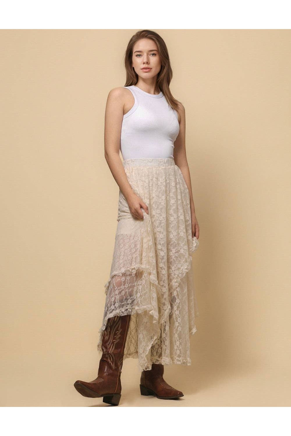 Bohemian Lace Midi Skirt