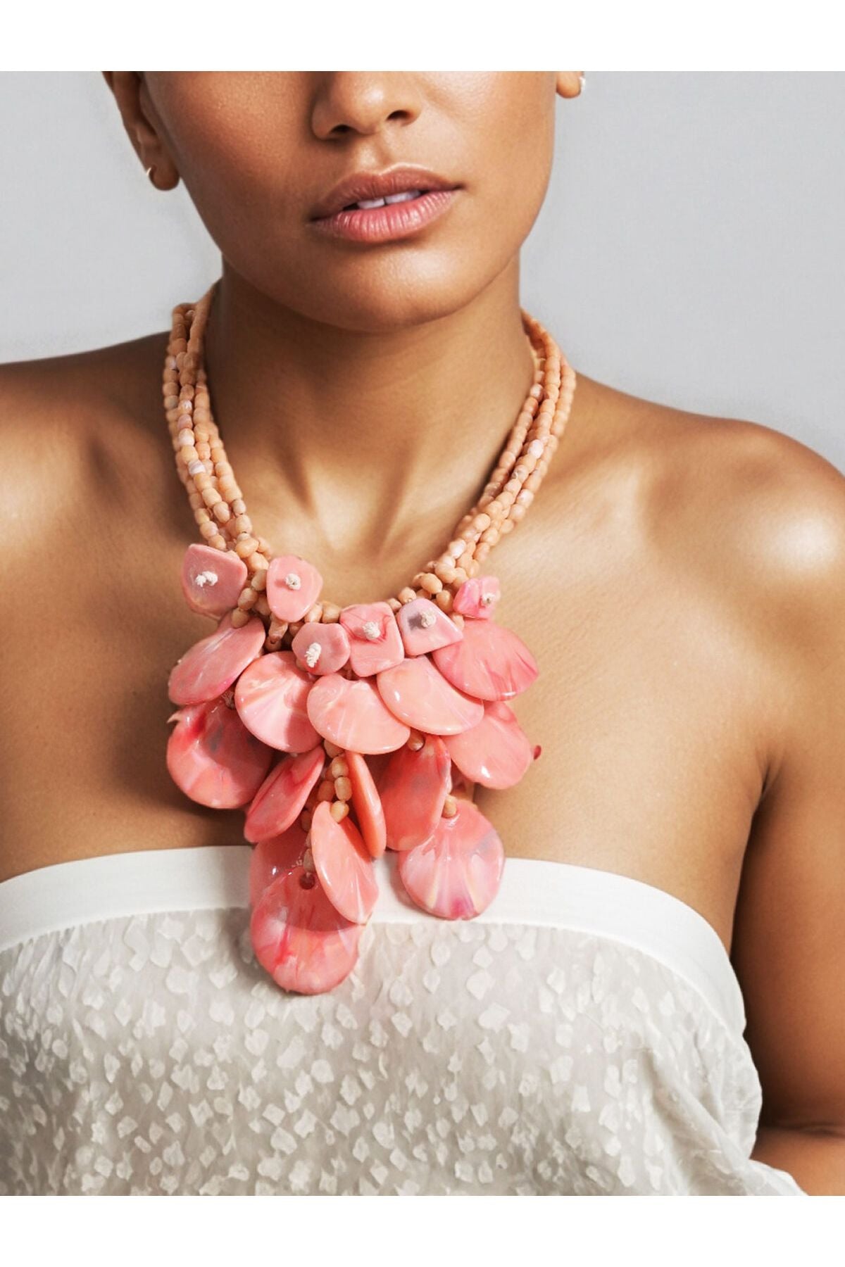 Statement Necklace Coral Bloom Roze