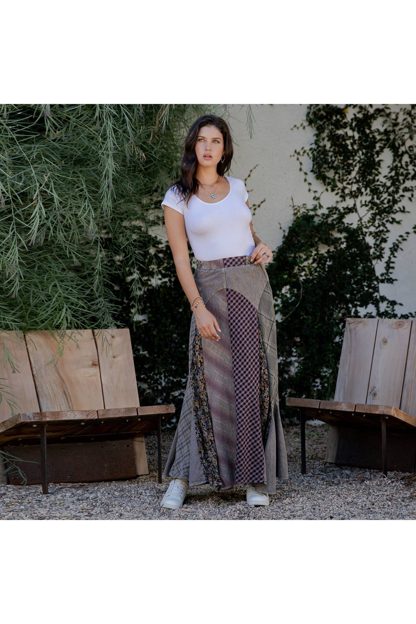 Patchwork Maxi Skirt – Boho Chic