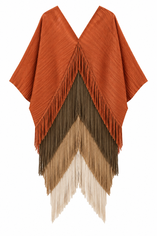 Fringe Statement Jurk Orange