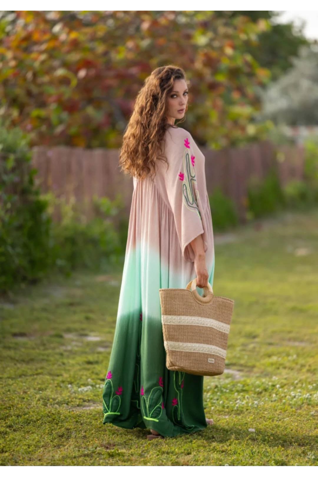 Boho Ombre Jurk met Borduursels