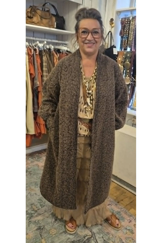 Lange Mantel Choco chiné