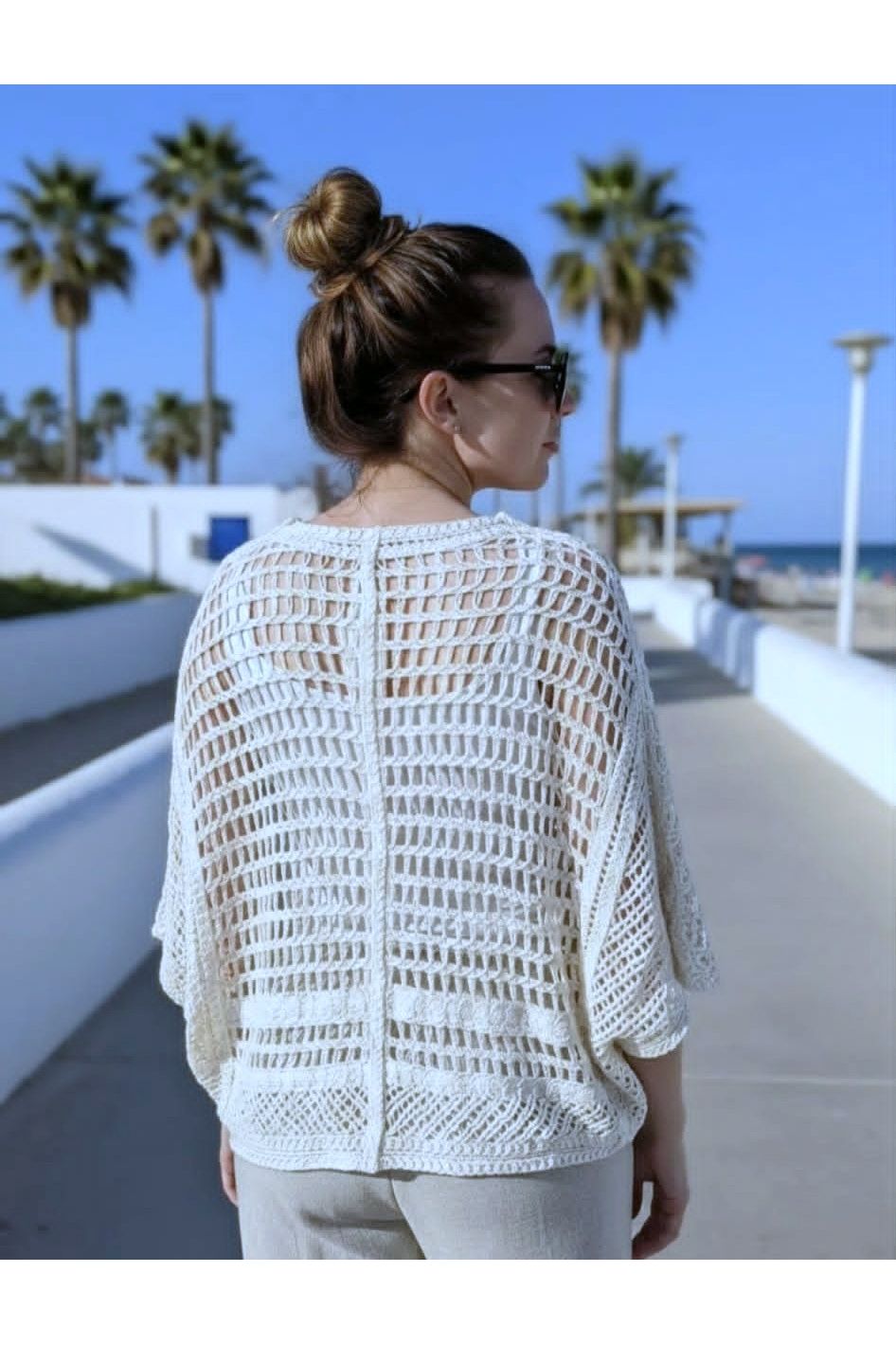 Boho Crochet Gilet Wit