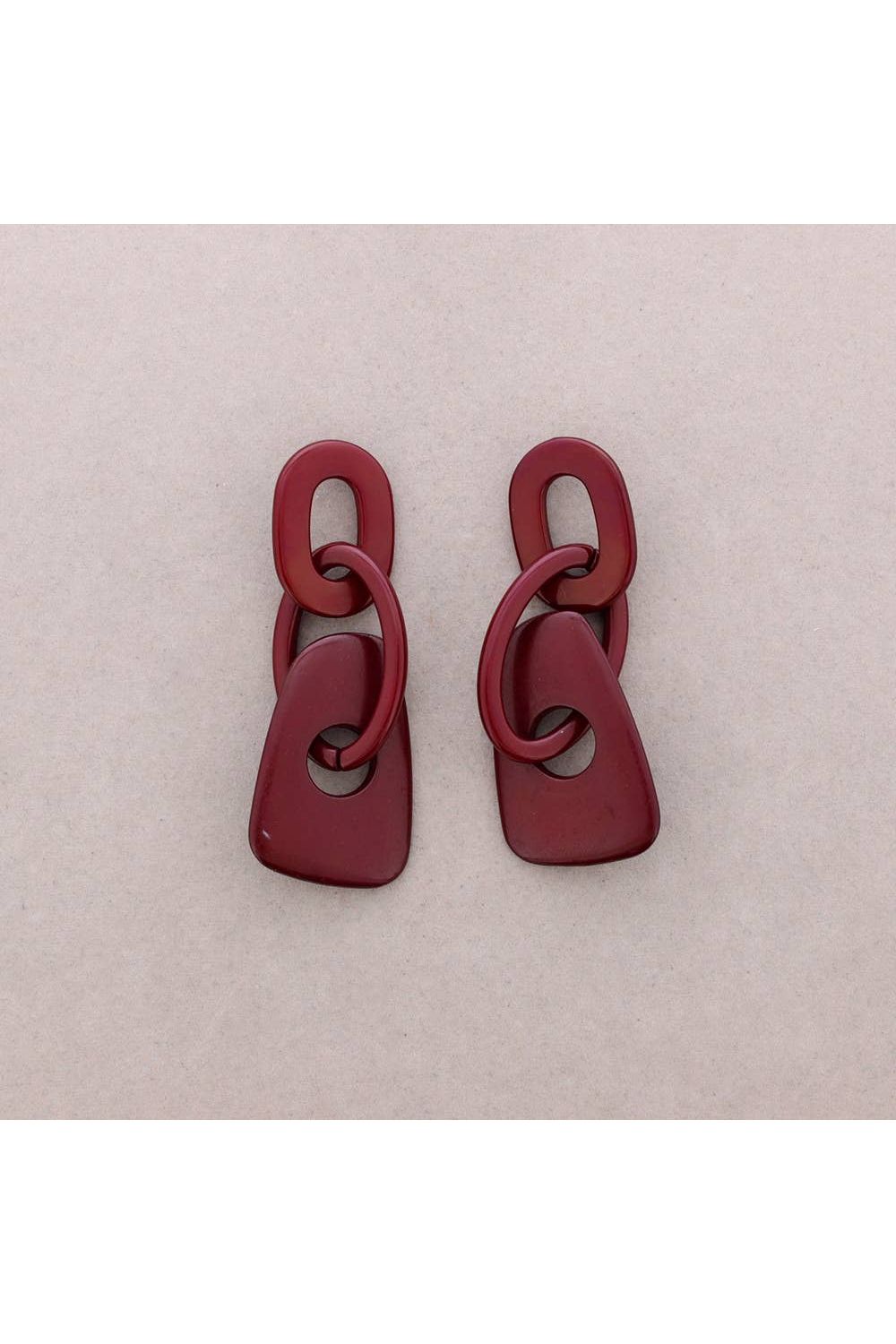 Bordeaux Statement Oorbellen in Kunsthars