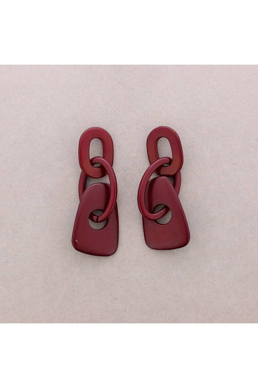 Bordeaux Statement Oorbellen in Kunsthars