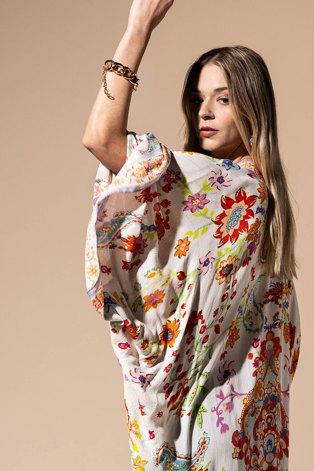Delphi kimono met bloemenprint