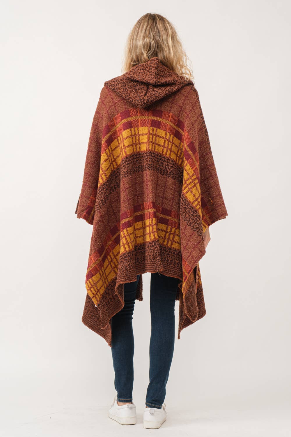 Poncho met  Capuchon: Sienna Brown