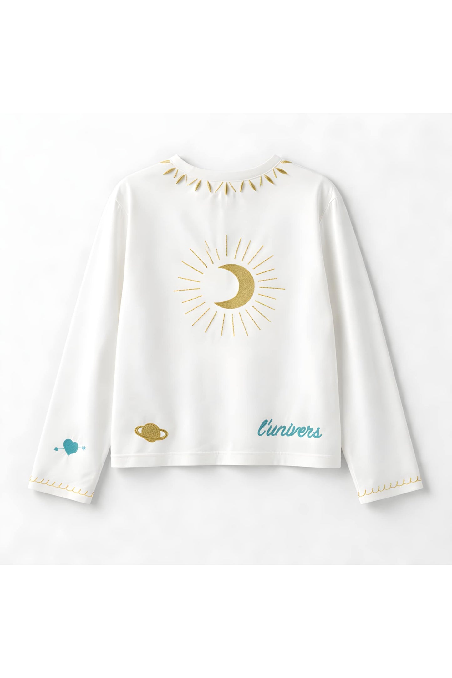 Bloes met striklint sluiting wit