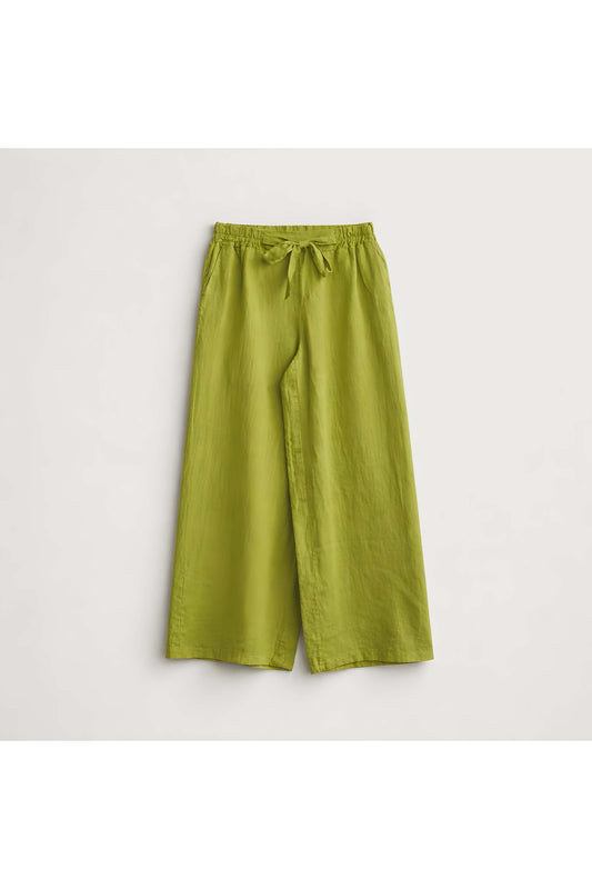 Linnen broek met striklint Groen