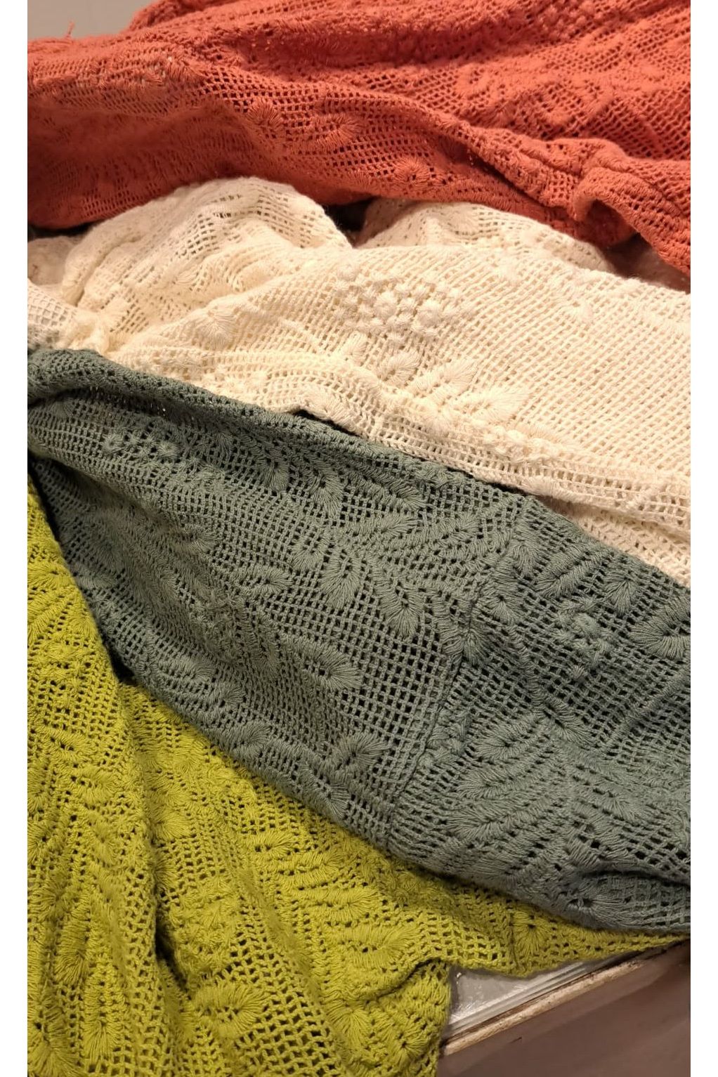 Jurk met waterfall hals corail