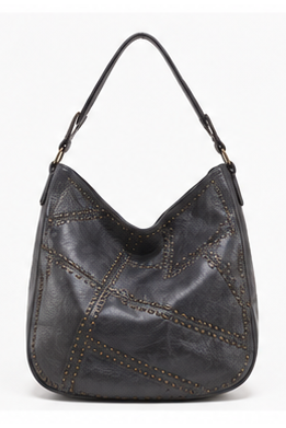 Studded Hobo Bag Grijs