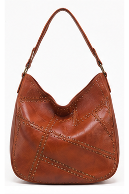 Studded Hobo Bag Camel
