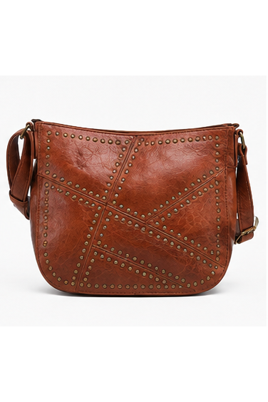 Studded Crossbody Bag Camel