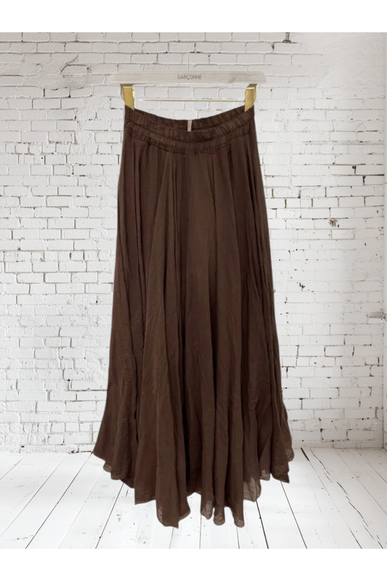 Rok katoen Chocoladebruin