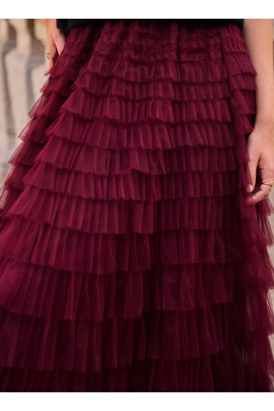 Tulle Ruffle Burgundy
