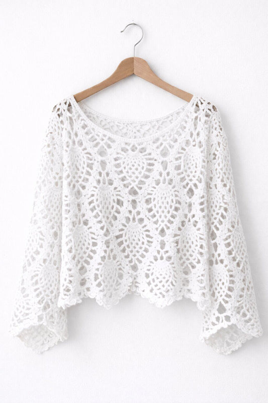 Gehaakte top off white